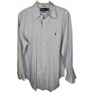 Ralph Lauren dress shirt mens neck size 16.5in -‎ 32/33 - blue white classic fit